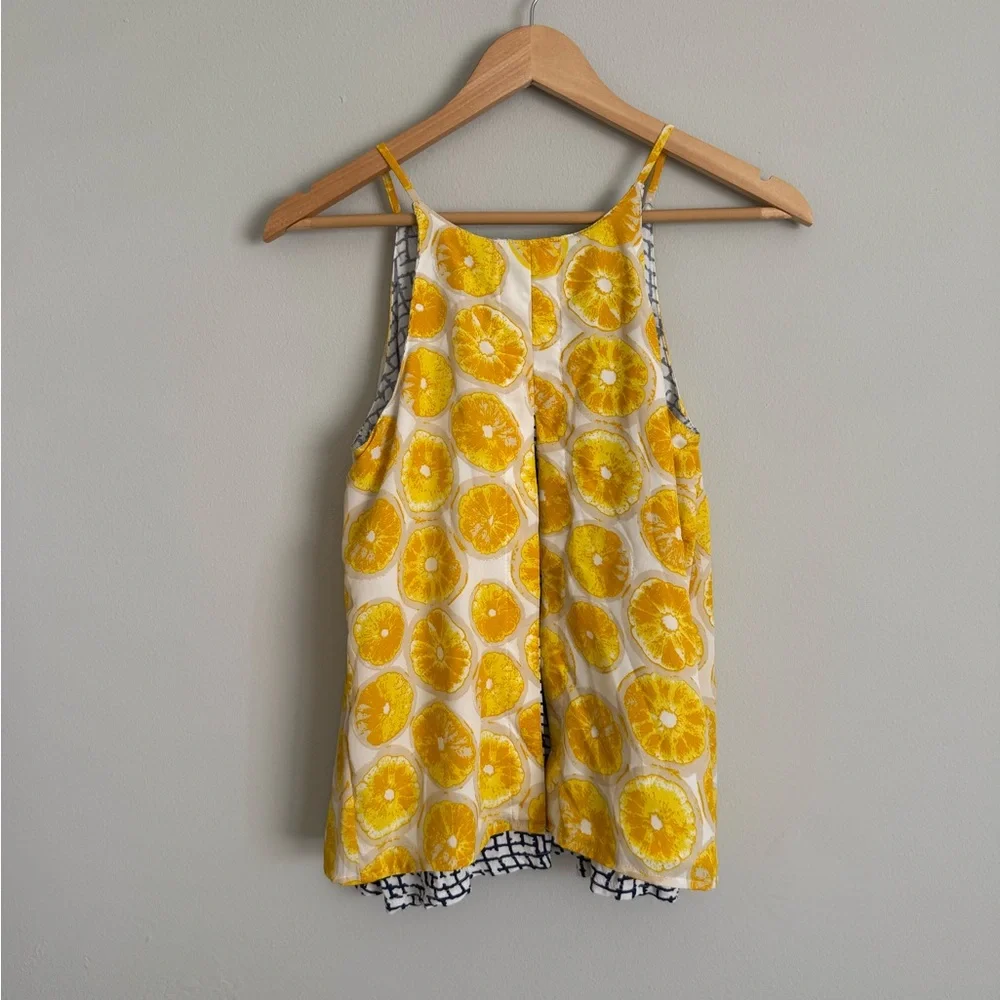 Anthropologie Porridge Lemon Print Layered Look Tank - Picture 6 of 10